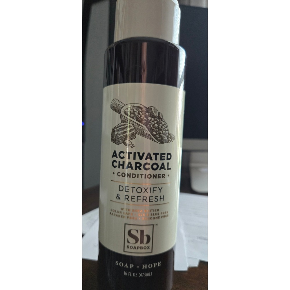 Soapbox Activated Charcoal Conditioner Detoxify & Refresh Shea Butter 16oz NEW